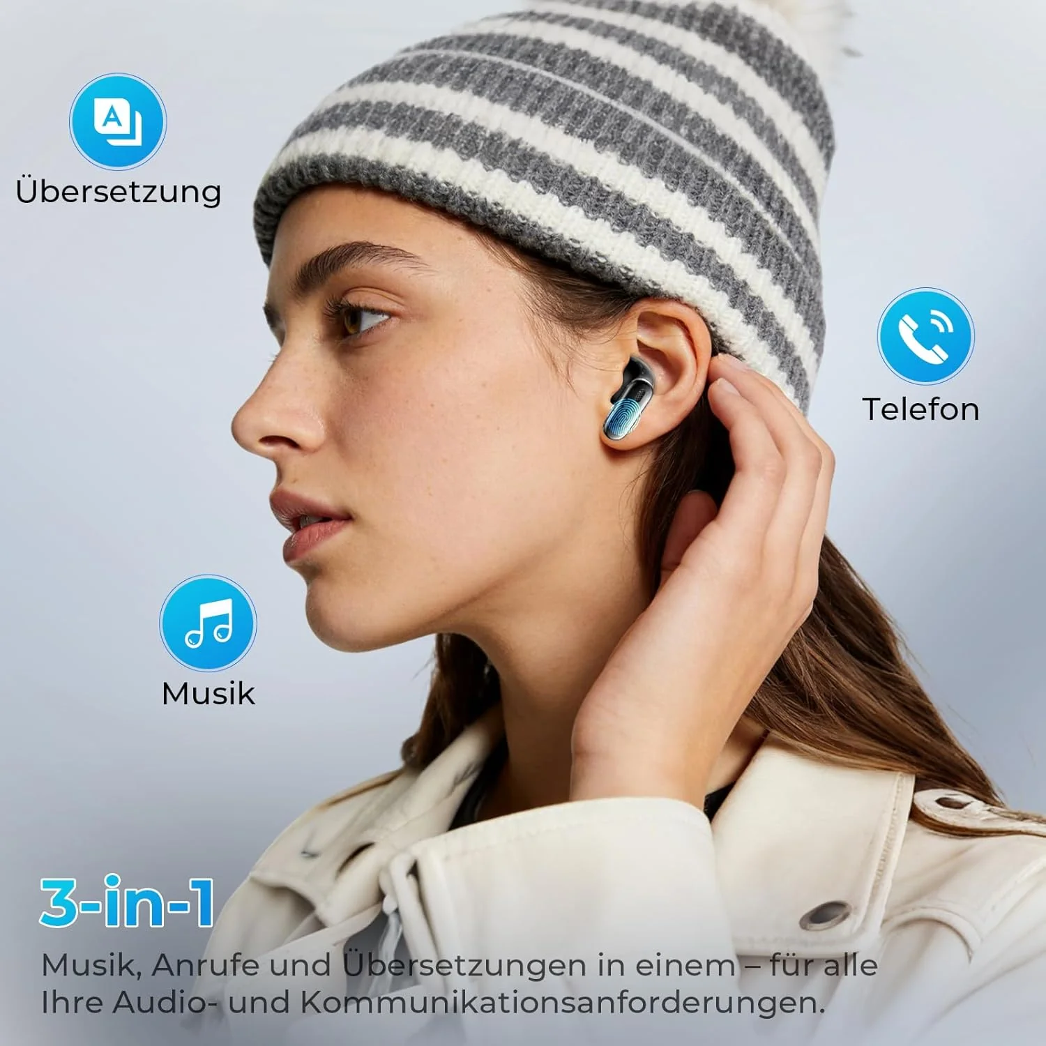 NE68 Ki Übersetzer Kopfhörer ,3-in-1 Bluetooth 6.0 Übersetzungskopfhörer,150 Sprachen mit App,48H Ak - Image 3