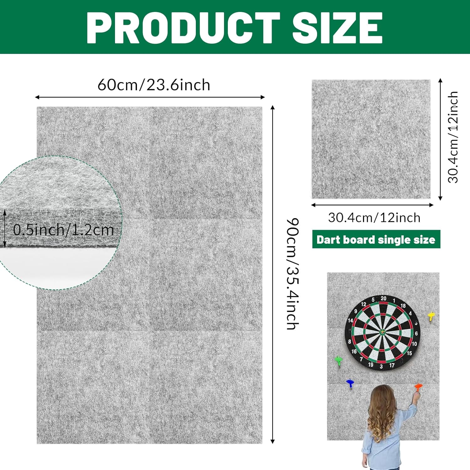 NEUSID 6 Stück Dart Wandschutz, Filz Dartboard Wandschutz Selbstklebend Gespleisst Dartscheibe Hinte - Image 2