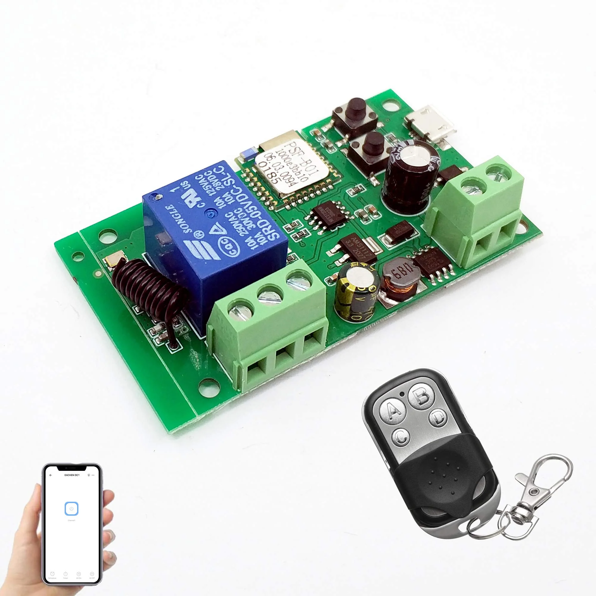 Newgoal 1 Kanal WiFi Wireless Smart Switch Relay Modul für Smart Home Fernbedienung DC 5 V/12 V, Kom