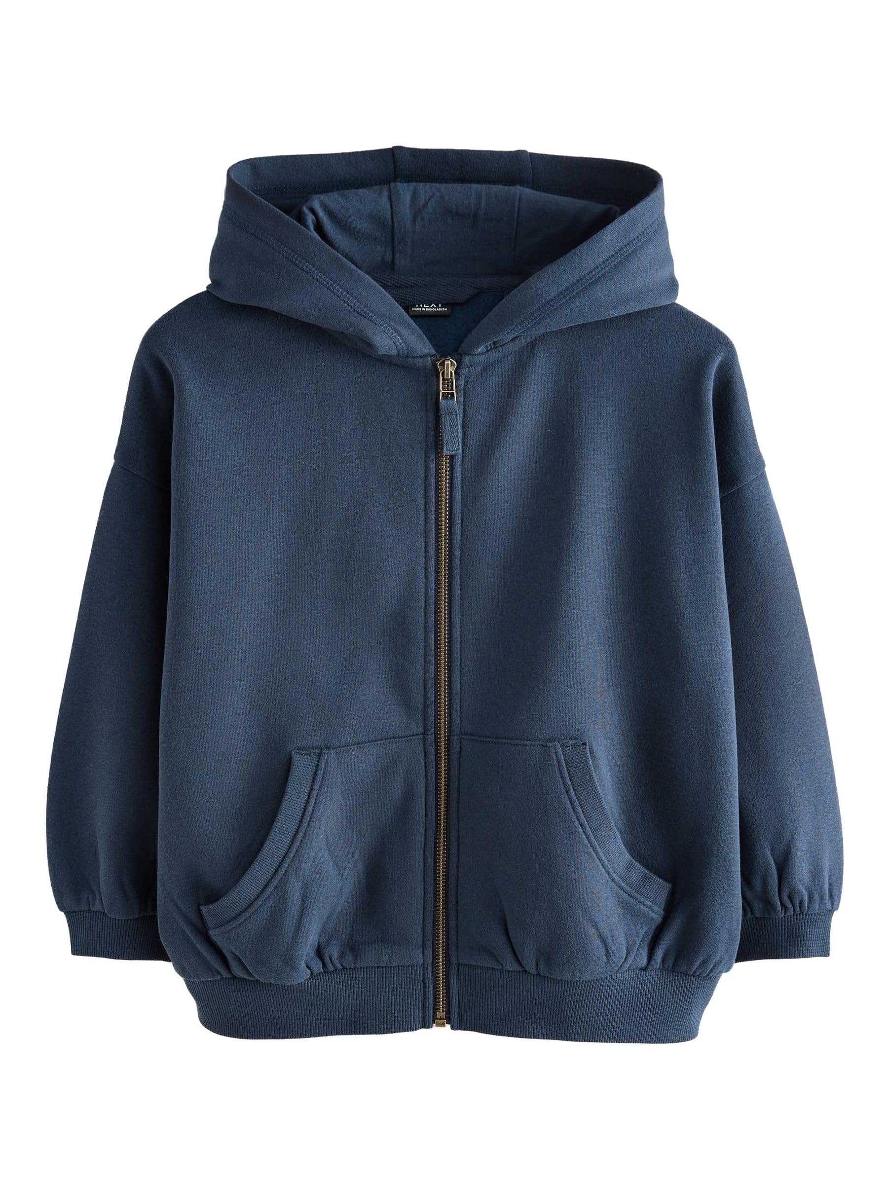 NEXT Mädchen Sportliche Kapuzenjacke mit hohem Baumwollanteil 140 Navy, 140 Navy