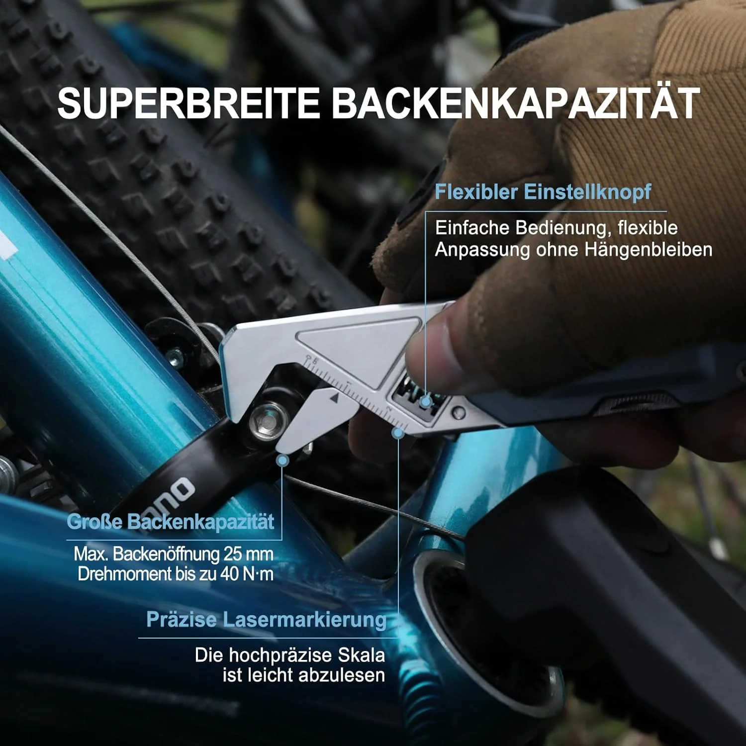 NexTool W1 MultiTool, 6 IN 1 Rollgabelschlüssel Multitool Werkzeug Multi Tool Faltbare Zange mit Nyl - Image 5
