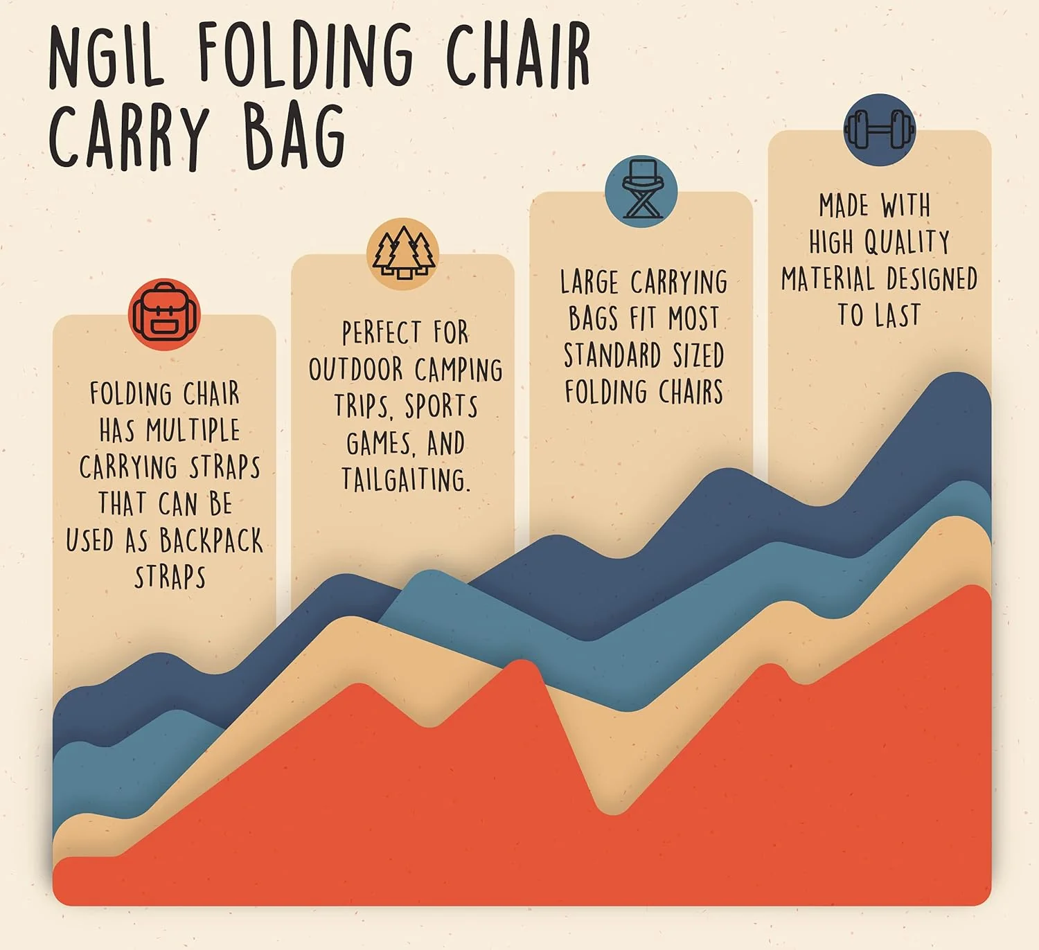 NGIL Camp Folding Chair Carry Bag (Replacement Bag), Outdoors Folding Chair Cover, Bag Chair for Adu - Image 3