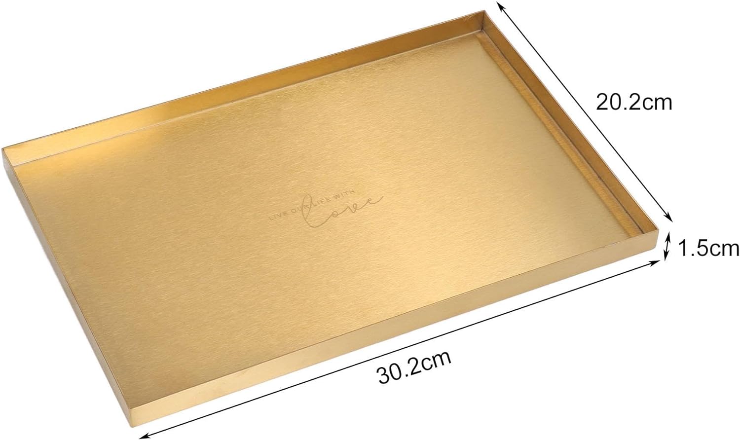 Nikou Modernes Metall-Goldplatten-Rechteck-Aufbewahrungstablett Kosmetik-Schmuck-Display-Edelstahl-T - Image 3