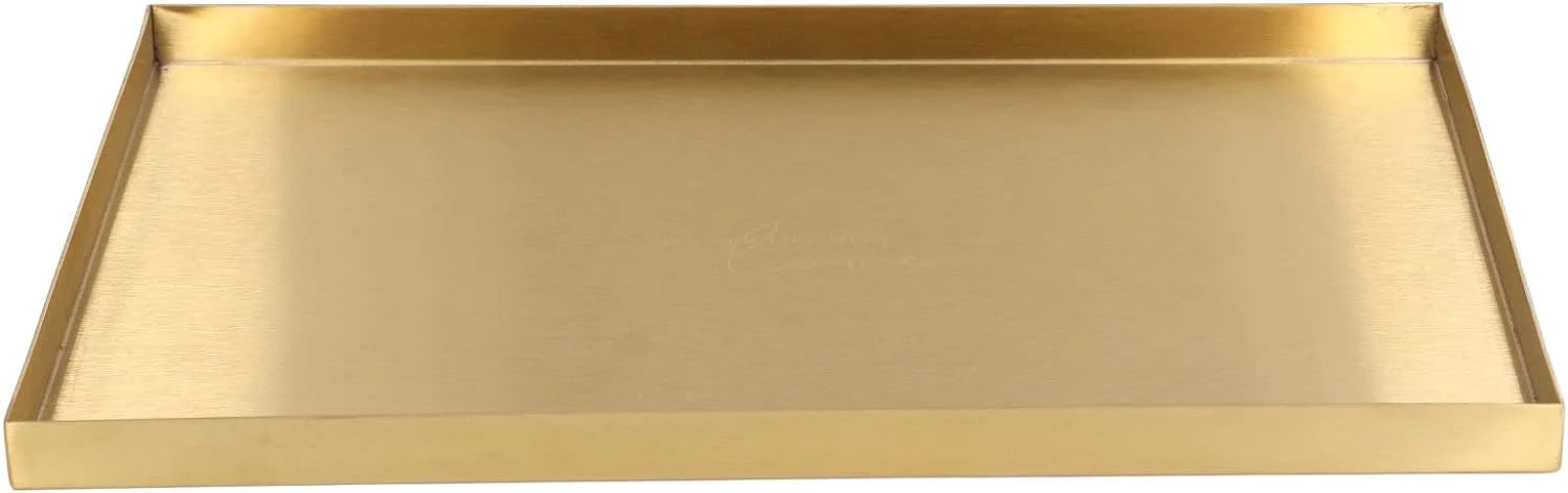 Nikou Modernes Metall-Goldplatten-Rechteck-Aufbewahrungstablett Kosmetik-Schmuck-Display-Edelstahl-T - Image 6