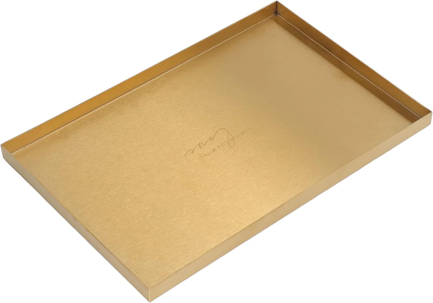 Nikou Modernes Metall-Goldplatten-Rechteck-Aufbewahrungstablett Kosmetik-Schmuck-Display-Edelstahl-T - Image 8
