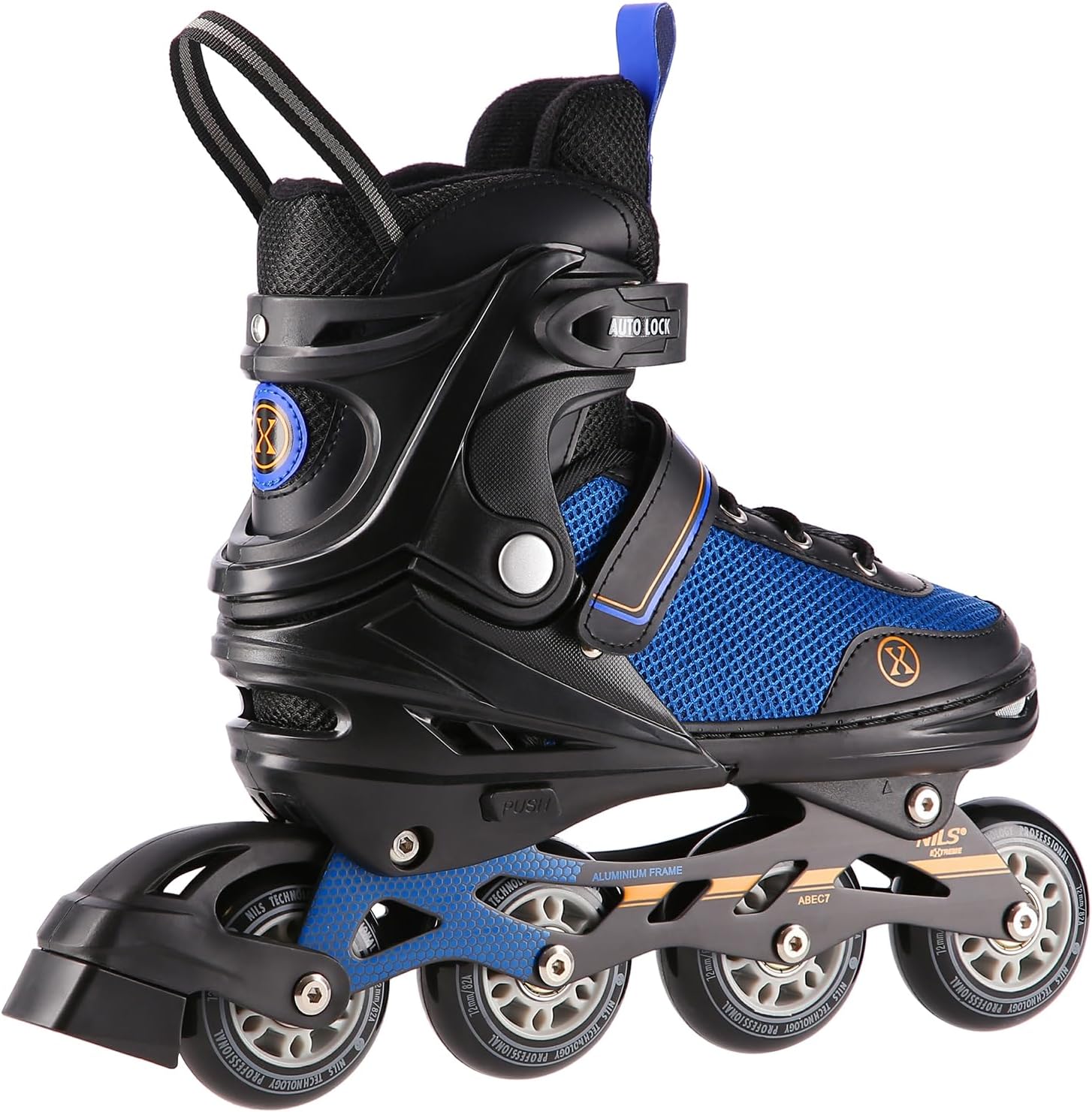 Nils Extreme 2-in-1 Eishockeyschlittschuhe, Farbe: Schwarz und Orange, Grösse: M (34-38) - Image 3