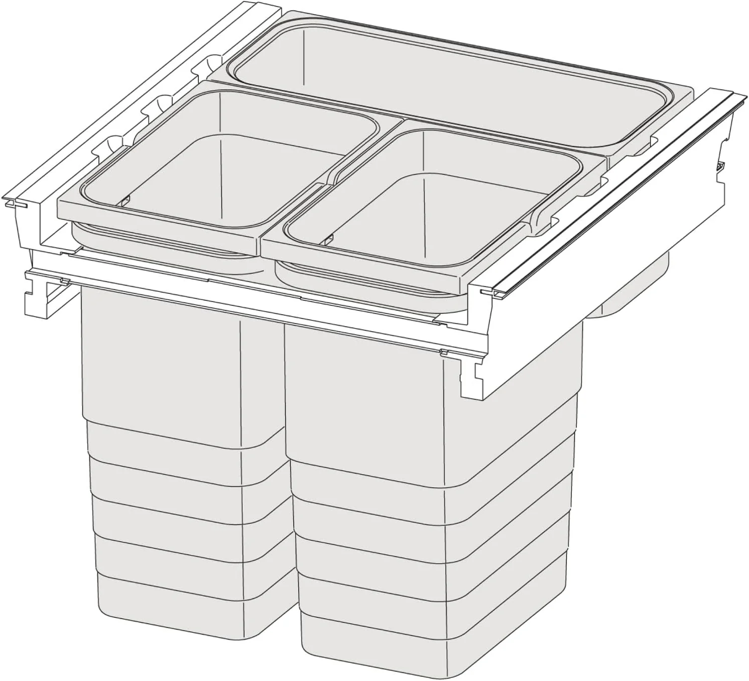 NINKA 5261.52 90680 Hängerahmen für Mülltrennsystem eins2fünf KB 600 NL 400mm, Kunststoff dunkelgrau - Image 2
