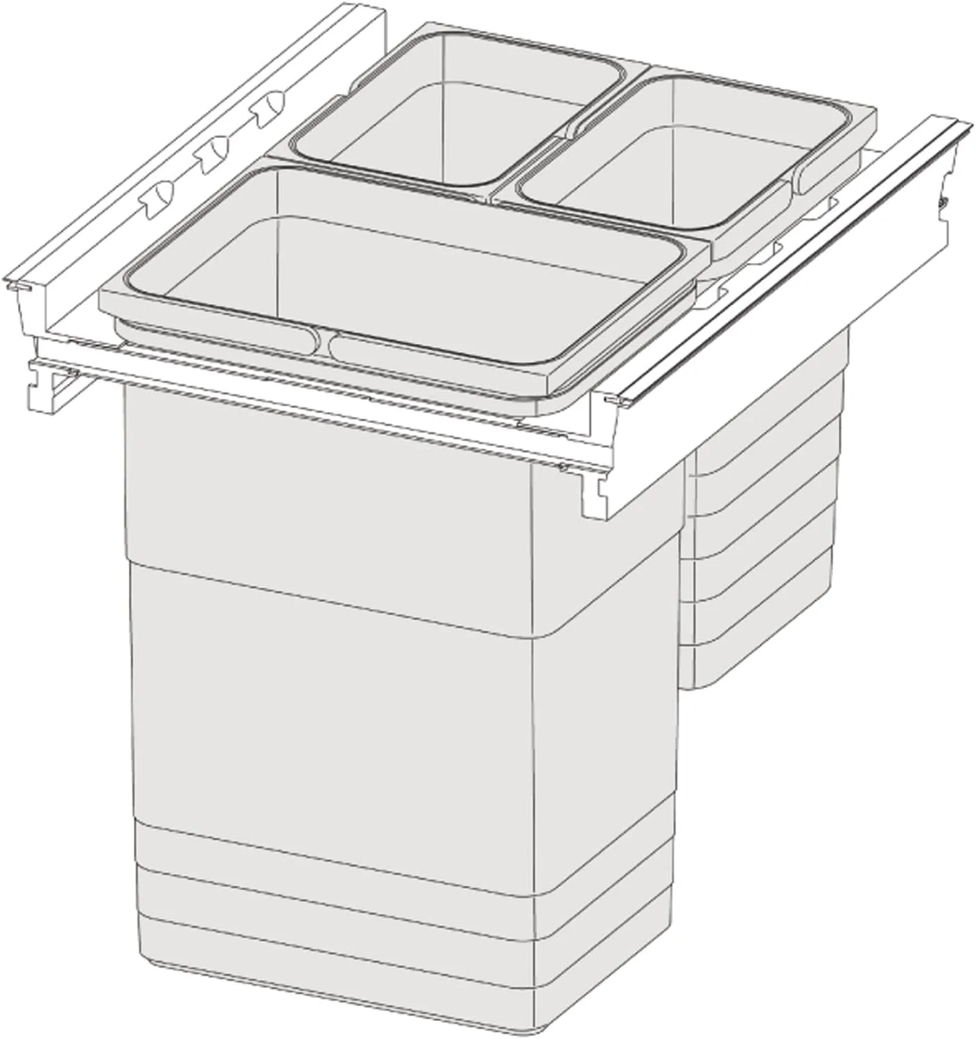 NINKA 5261.52 90680 Hängerahmen für Mülltrennsystem eins2fünf KB 600 NL 400mm, Kunststoff dunkelgrau - Image 5