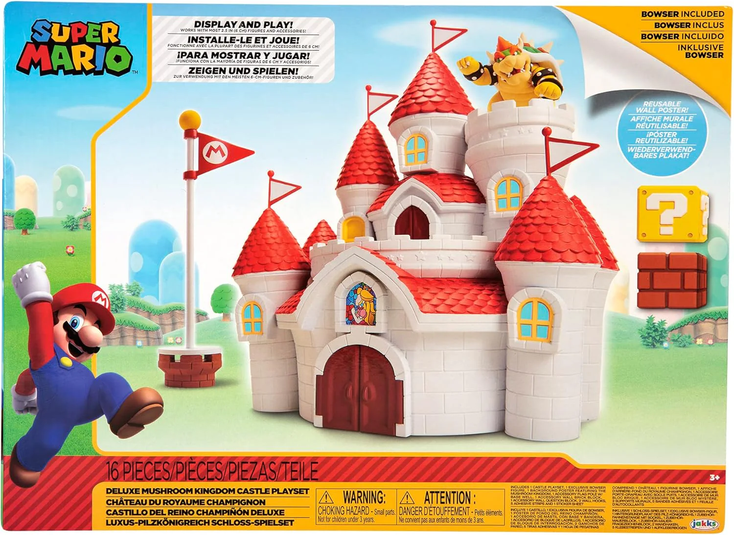 Nintendo Super Mario grosses Spielset Luxus Pilzkönigreich Schloss inkl. 1 Bowser Figur 6cm Multicol - Image 6