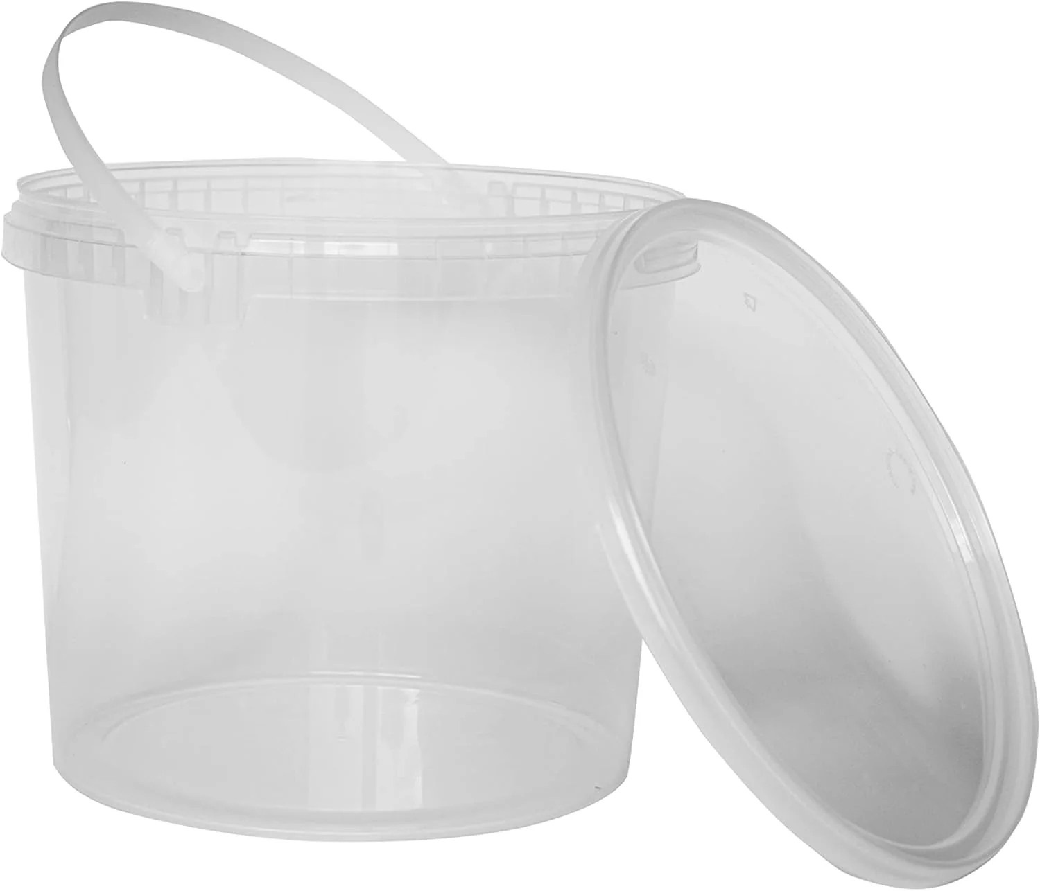 Nipter Kunststoffeimer lebensmittelecht mit Deckel, transparent, 3L x 20 Stück 3 Liter - 20 Stück Tr - Image 2
