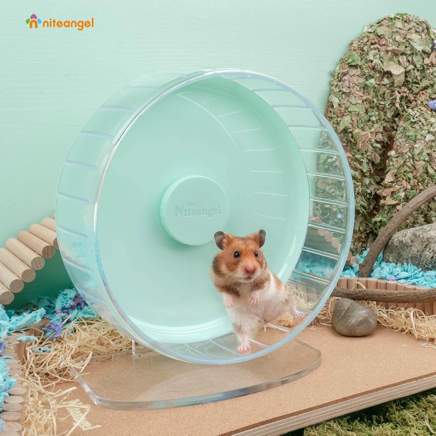 Niteangel Super-leise Hamsterräder - Leise Spinner-Hamsterräder mit verstellbarem Ständer für Zwergh - Image 4