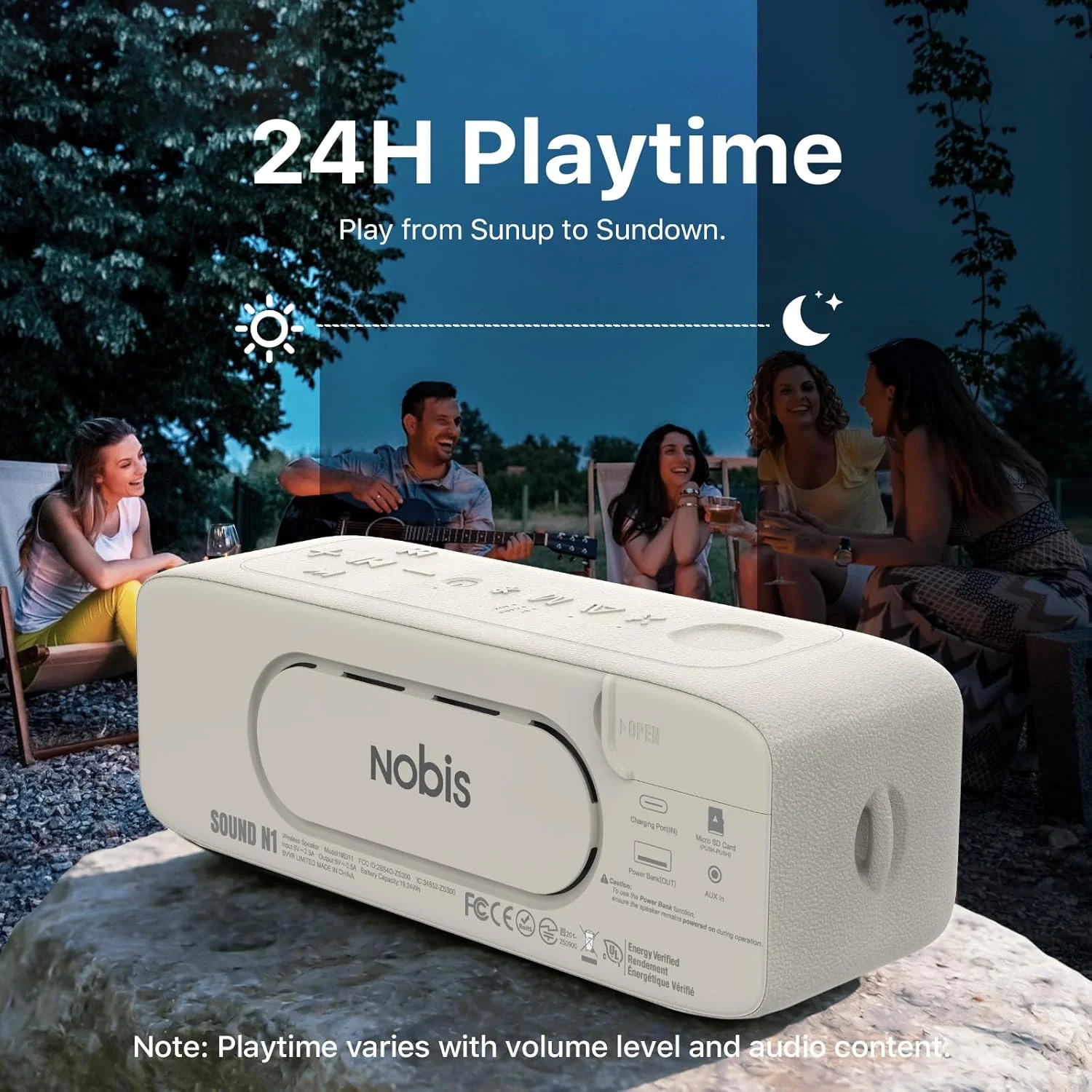 NOBIS 20W Bluetooth Lautsprecher, IP68 wasserdicht, Bluetooth 6.0, 24h Akku, Sprachassistent, TWS St - Image 4