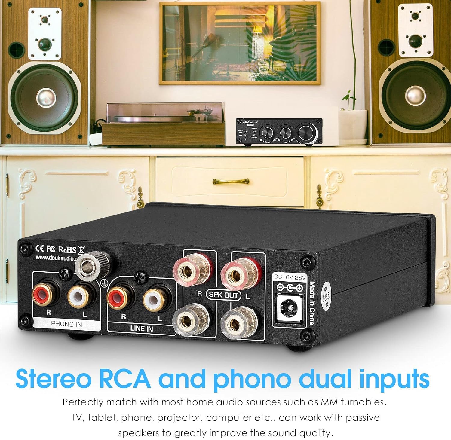 Nobsound 1002P Mini HiFi Stereo Verstärker mit TPA3221 Chip, 2 Kanäle Digitalverstärker, 200W Class - Image 4