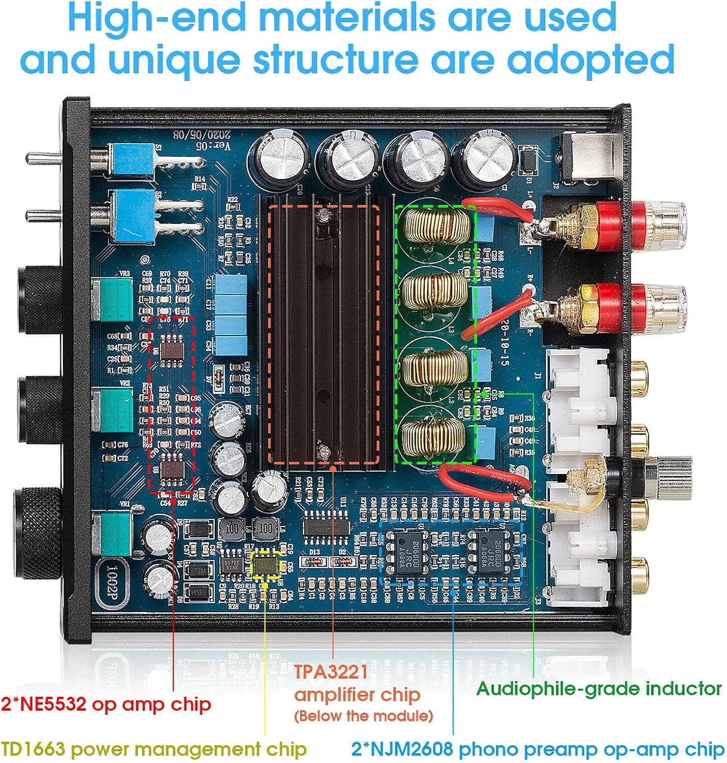 Nobsound 1002P Mini HiFi Stereo Verstärker mit TPA3221 Chip, 2 Kanäle Digitalverstärker, 200W Class - Image 7