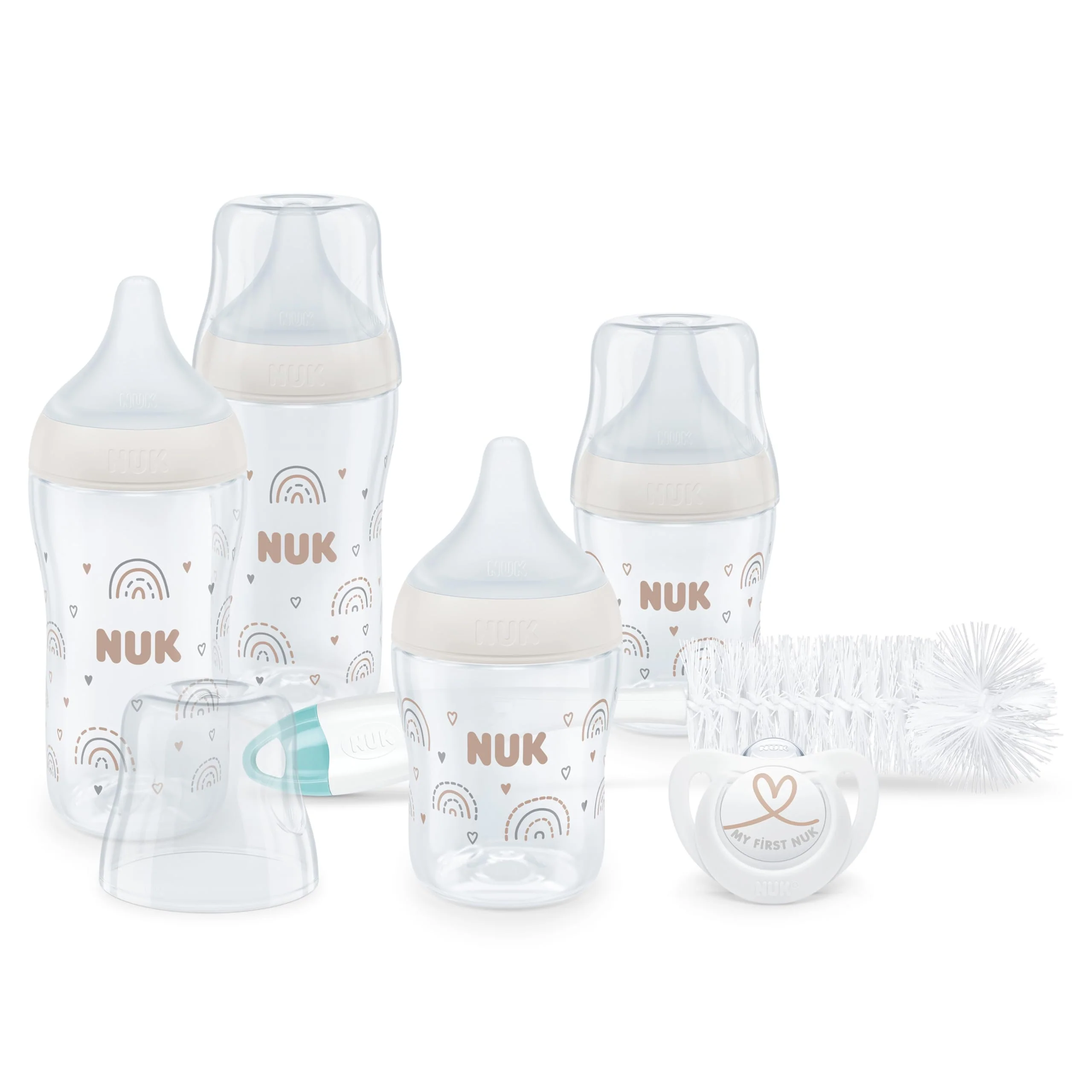 NUK Perfect Match Perfect Start Babyflaschenset | Ab 0 Monate | Passt sich dem Baby an | 4 Anti-Coli