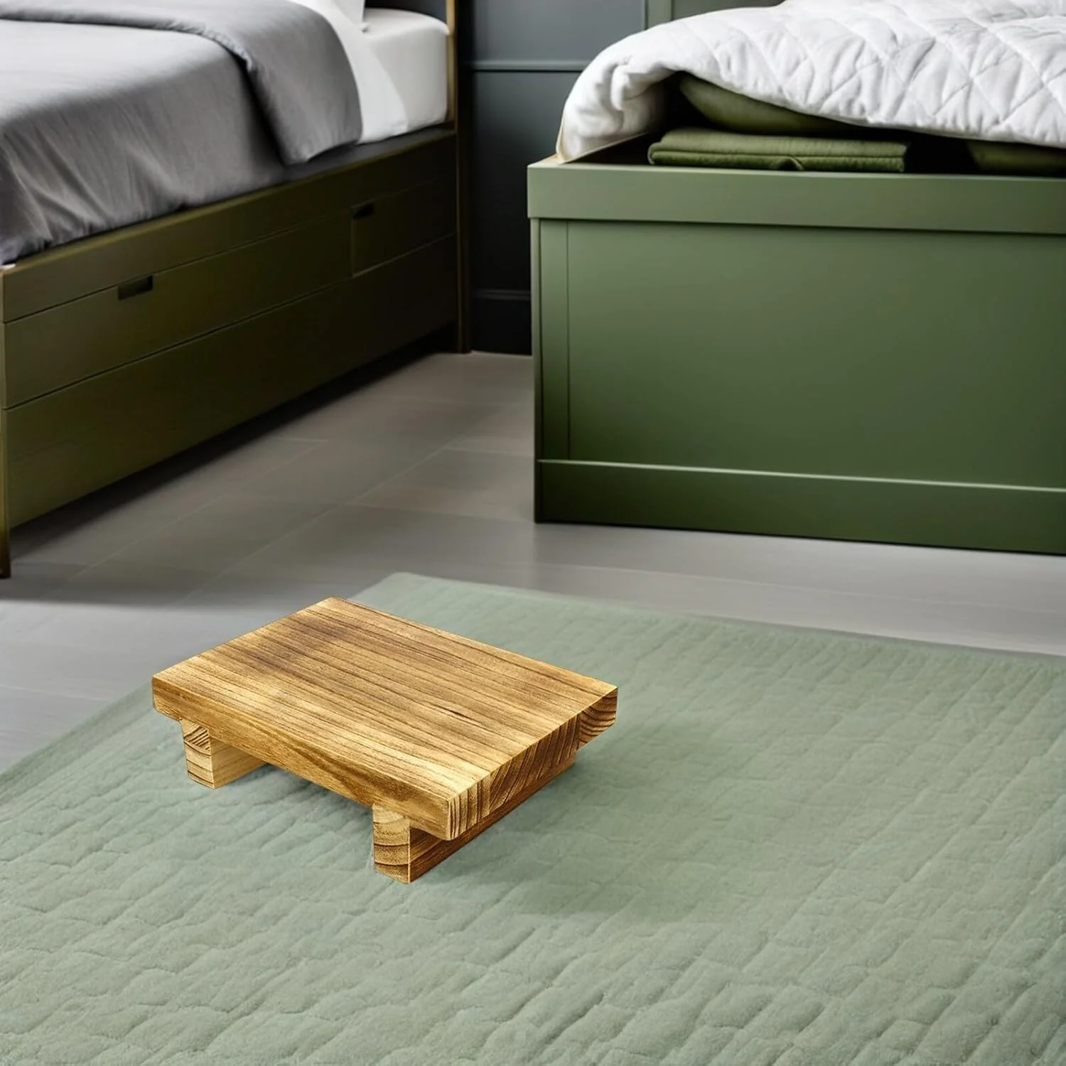 NUOBESTY Holz Tritthocker Fusshocker Schlafzimmer Stabile Fussstütze Mit Tragegriff Büro Fussstütze - Image 6