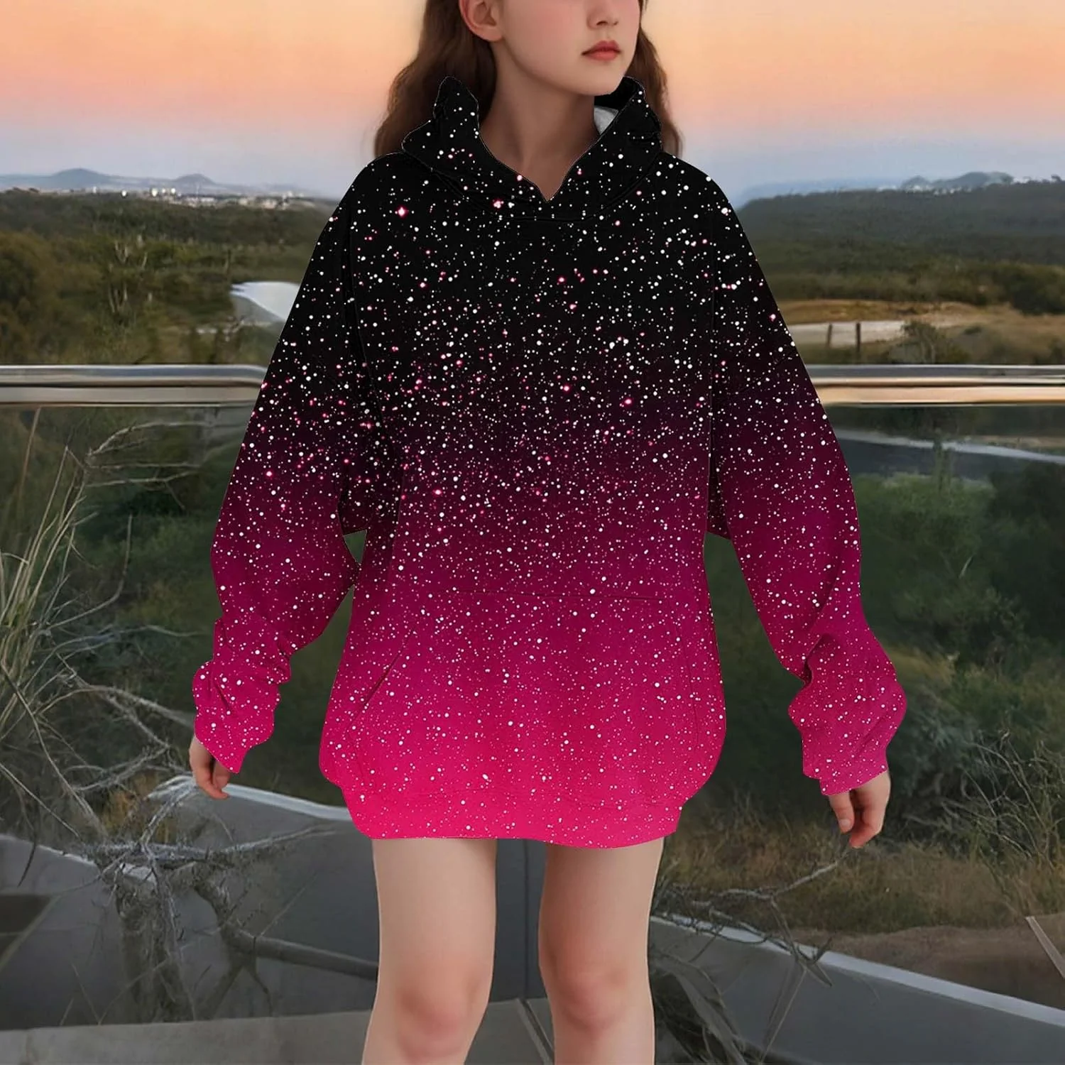 NZYIHAO Hoodie Mädchen Lang Kapuzenpullover Winter Sweatshirt mit Kapuze Casual Pullover Kinder Lang - Image 3