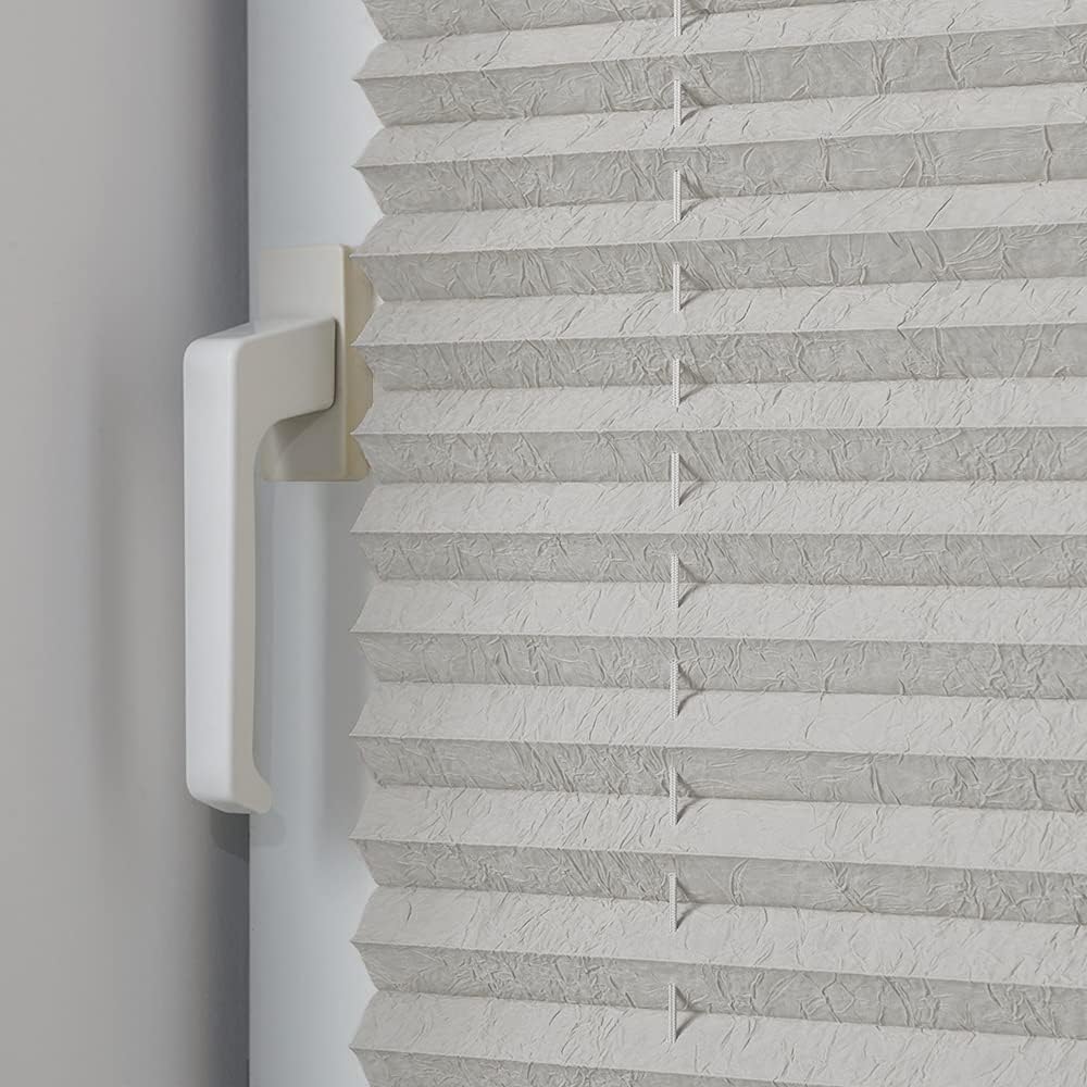 OBdeco Plissee Rollo Klemmfix ohner Bohren lichtdurchlässig Crushed Optik Faltrollo für Fenster und - Image 3