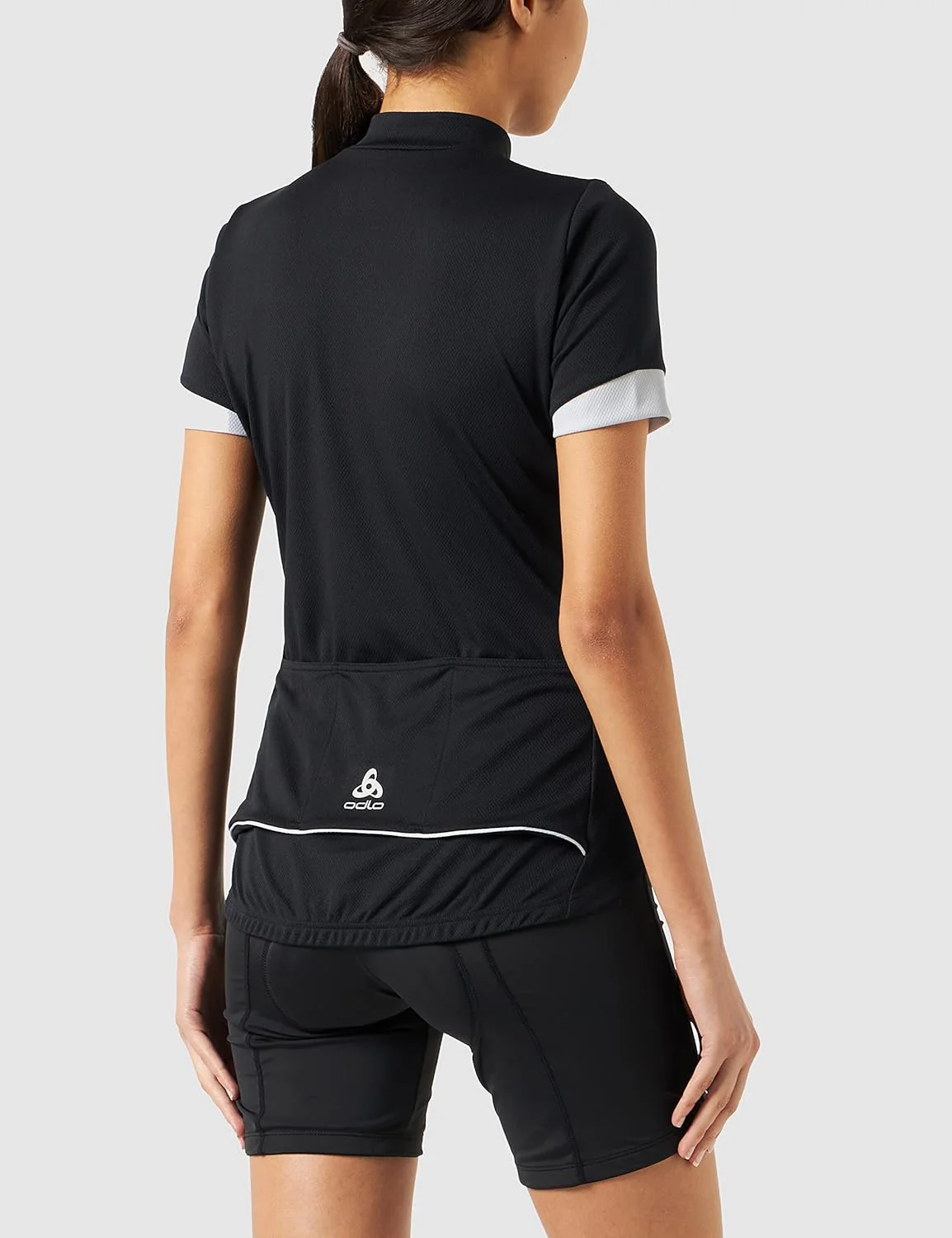 Odlo Damen Essentials_411971 Radtrikot halber Reissverschluss (1er Pack) XS Black - Odlo Silver Grey - Image 3