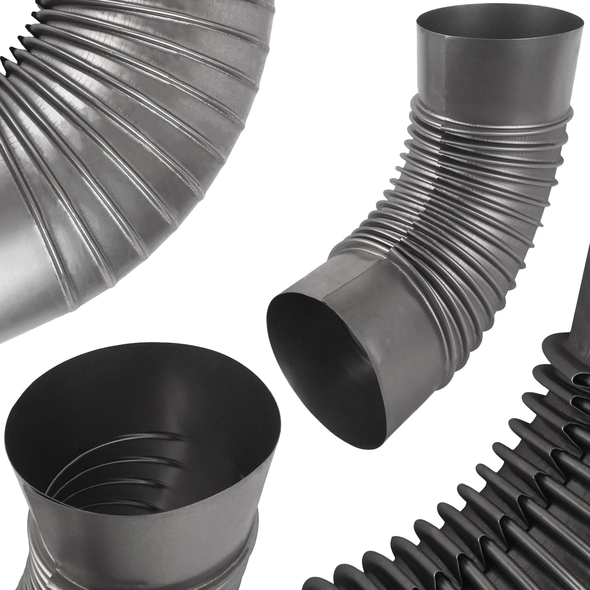 Ofenrohre Rauchrohr für Kaminöfen Ofenknie Kaminrohr Abgasrohr 90° Bogen ∅150mm Metall Komponenten d