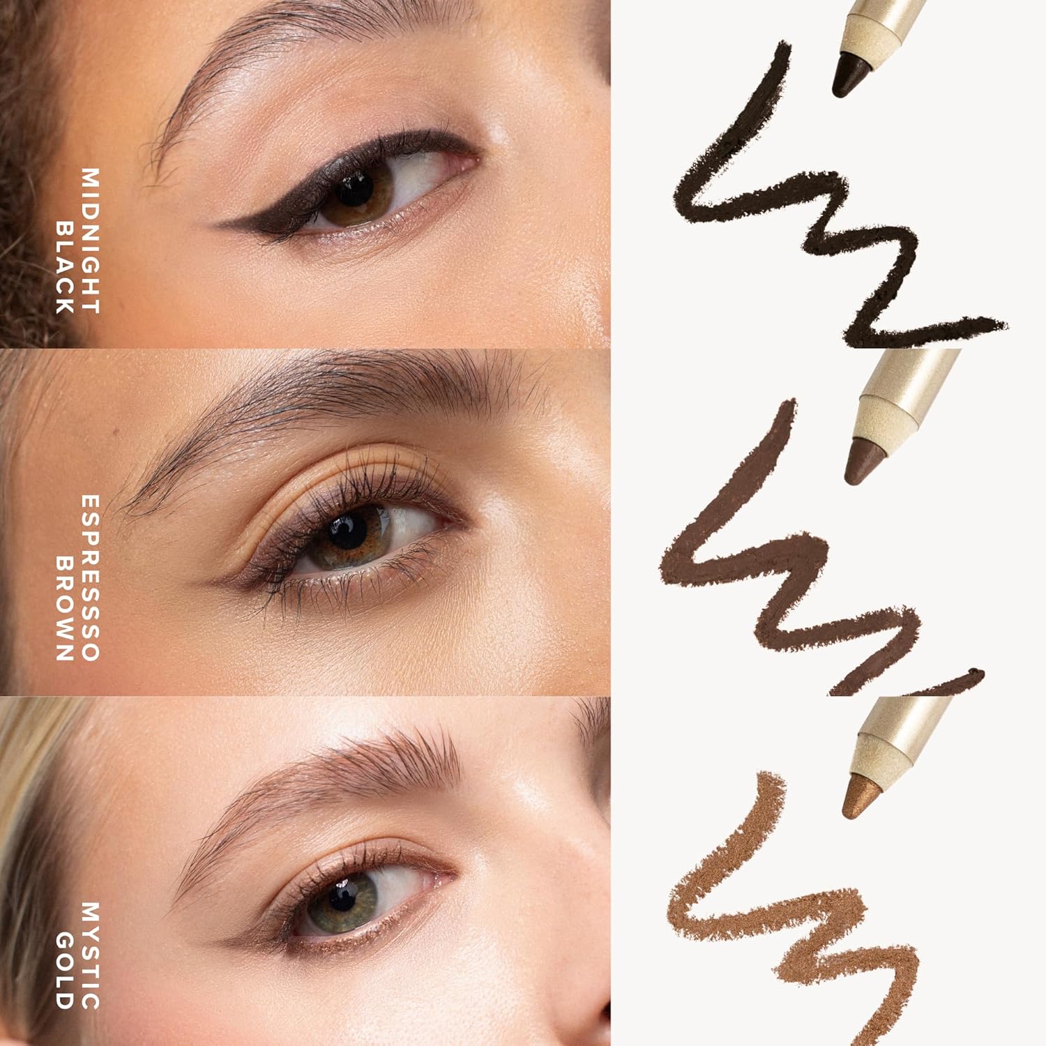 OGB Creamy Eyeliner Mystic Gold - Wasserfester Eyeliner-Stift, sanft gleitend, 16 Stunden Halt, wisc - Image 6