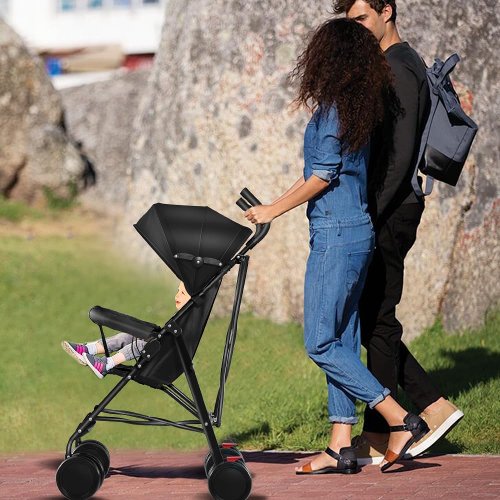 OHMG Kids Kinderwagen mit Babywanne, 2 in 1, ultrakompakt, Kompakter Buggy mit Schultergurt, 5-Punkt - Image 4