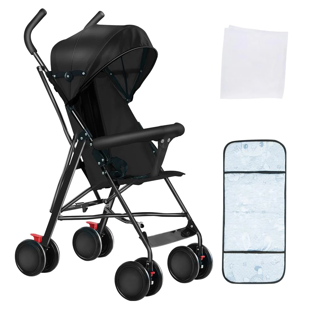 OHMG Kinderwagen mit Griff, 15 kg, 0 – 4 Jahre, kompakter Kinderwagen, faltbar, Einstellung der Rück - Image 4