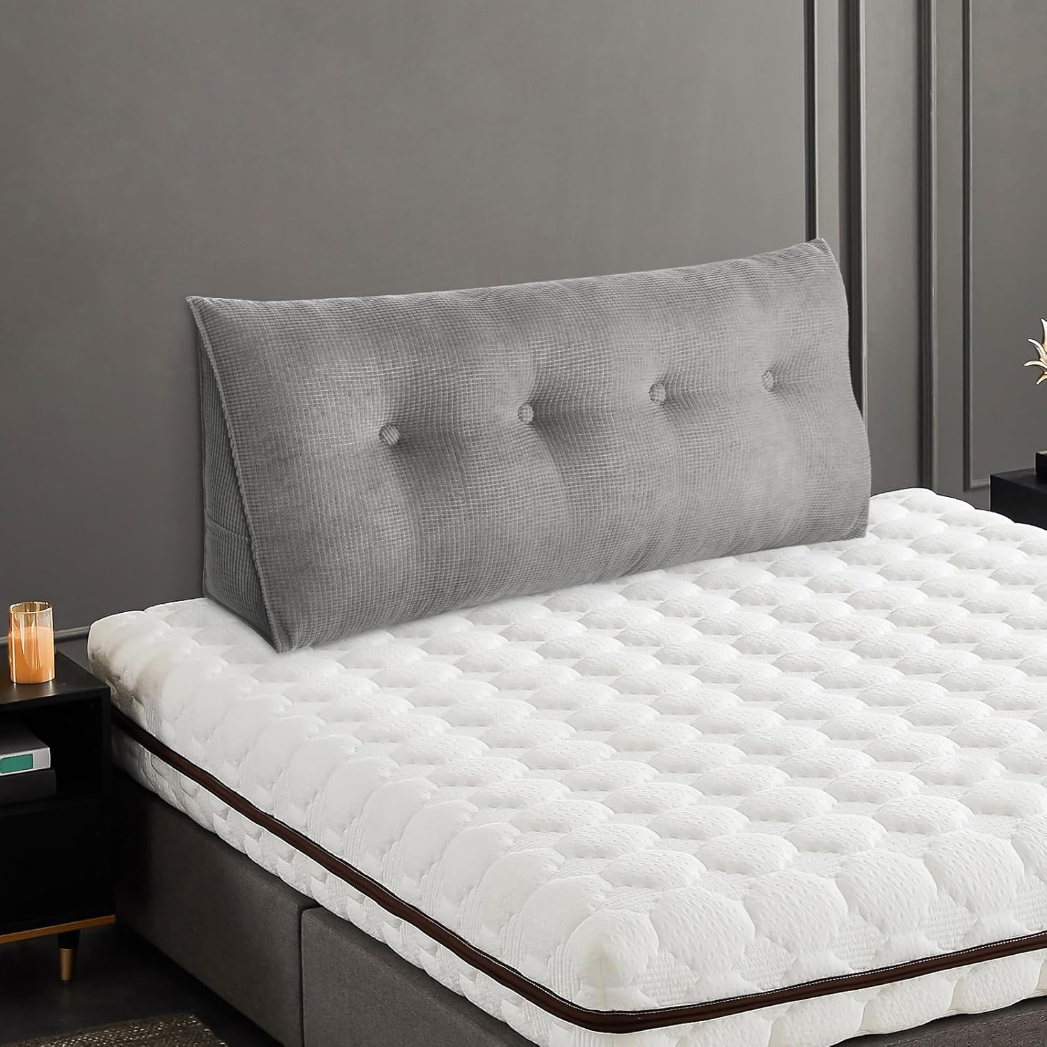 OHMG Rückenkissen,Keilkissen für Bett und Sofa geeignet,Lendenkissen,dreieckiges Lesekissen,Kissen m - Image 6