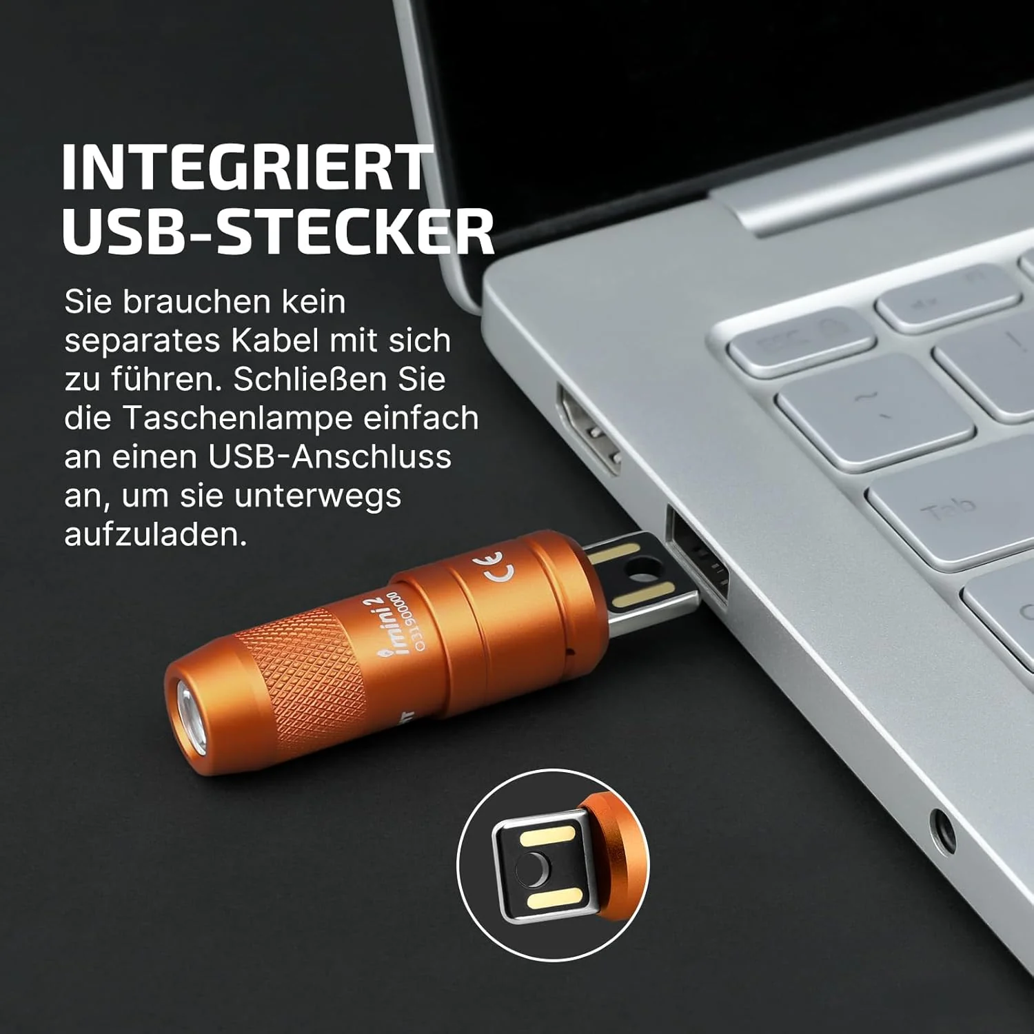 OLIGHT iMini 2 Mini LED USB-Aufladbare Taschenlampe Schlüsselhänger mit magnetischen Basis,50LM und1 - Image 5