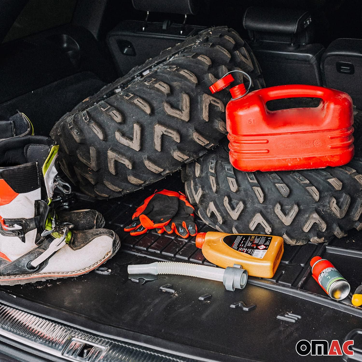 OMAC Gummi Kofferraumwanne kompatibel mit Hyundai i10 2019-2025 TPE Laderaumwanne Schwarz - Image 4