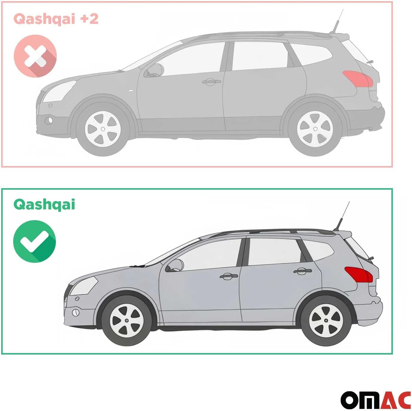 OMAC Silber Alu Trittbretter Seitenschweller Seitenbretter für Nissan Qashqai J10 2006-2014 FABA / S - Image 4