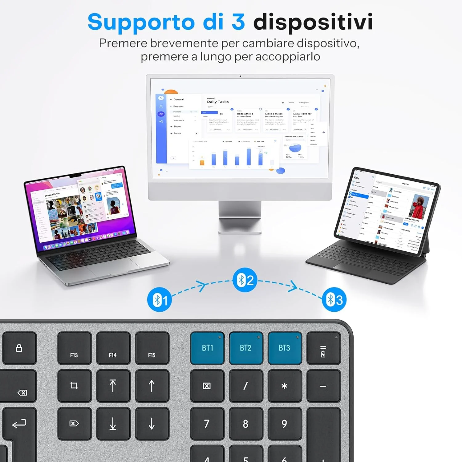 OMOTON Mac Tastatur Maus Set Kabellose für MacBook Air/Pro/iMac/iMac Pro/Mac mini, Bluetooth Funktas - Image 2