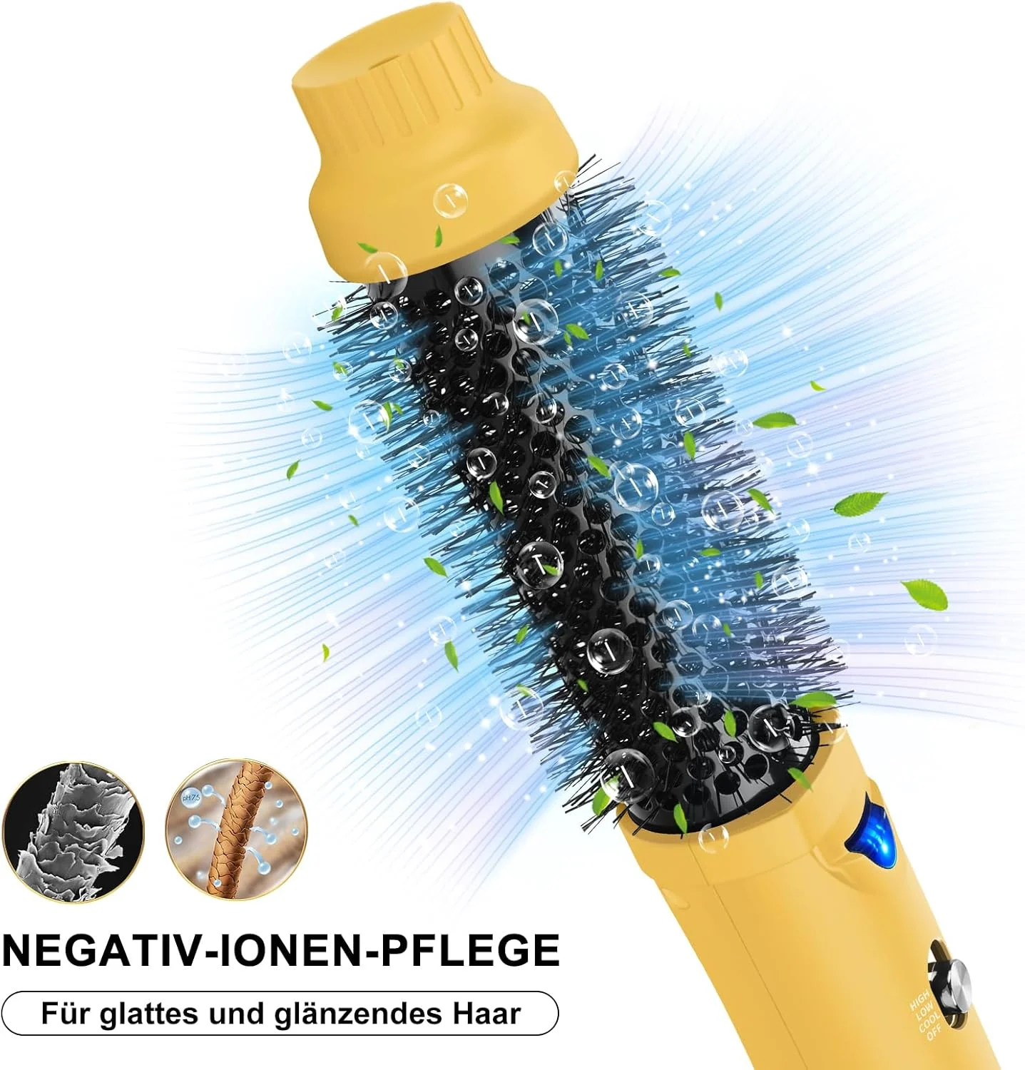 One-Step Warmluftbürste Föhnbürste, PARWIN PRO BEAUTY Rundbürstenföhn, 4 in 1 Rund Haartrockner lock - Image 3
