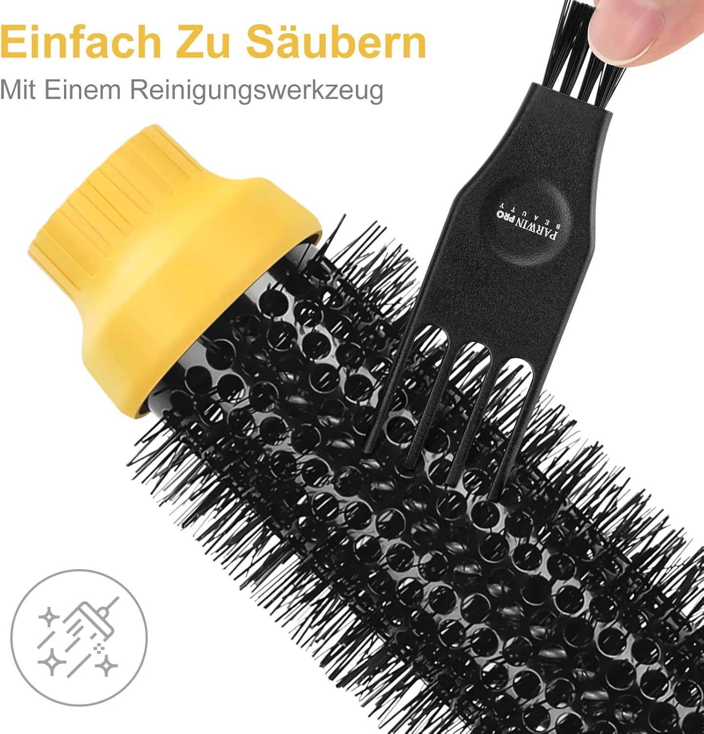 One-Step Warmluftbürste Föhnbürste, PARWIN PRO BEAUTY Rundbürstenföhn, 4 in 1 Rund Haartrockner lock - Image 7