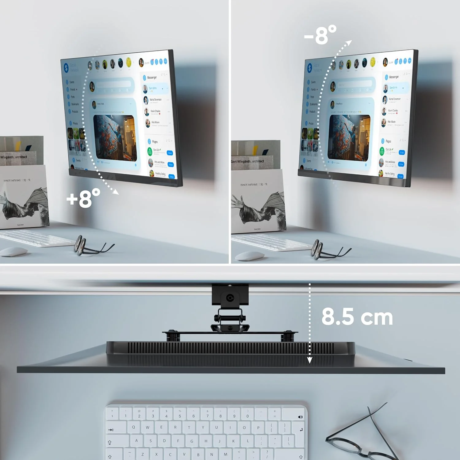 ONKRON TV Wandhalterung schwenkbar für 17-43 Zoll Bildschirm bis zu 35 kg, Monitor und Fernseher Hal - Image 3