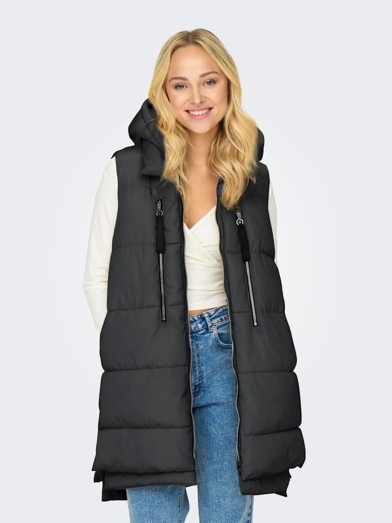 ONLY Damen Onlnewnora Puffer Waistcoat Life Cc Otw Pufferweste M Magnet, M Magnet - Image 2