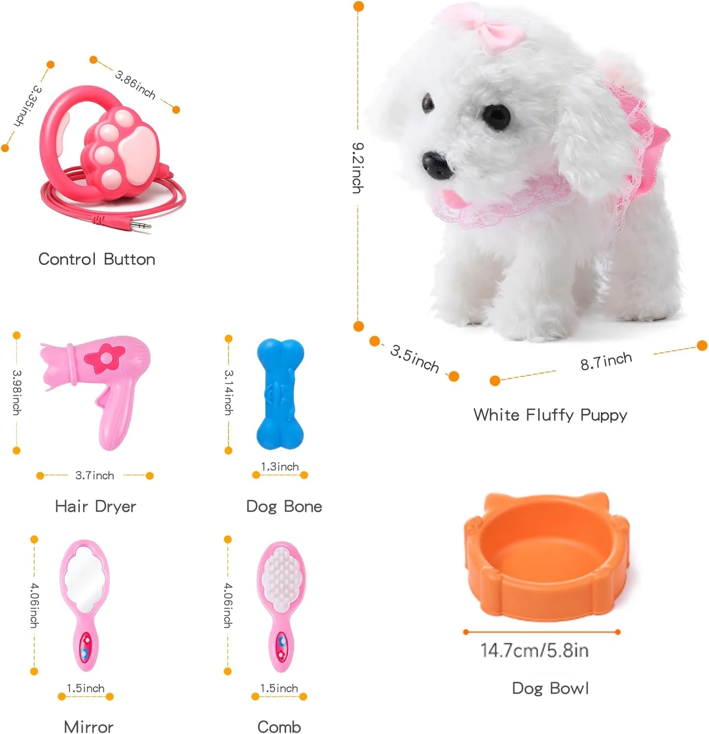 OR OR TU Hund Spielzeug Fernbedienung Elektronische Haustiere Plüschwelpe für Kinder Mädchen 3 4 5 6 - Image 5
