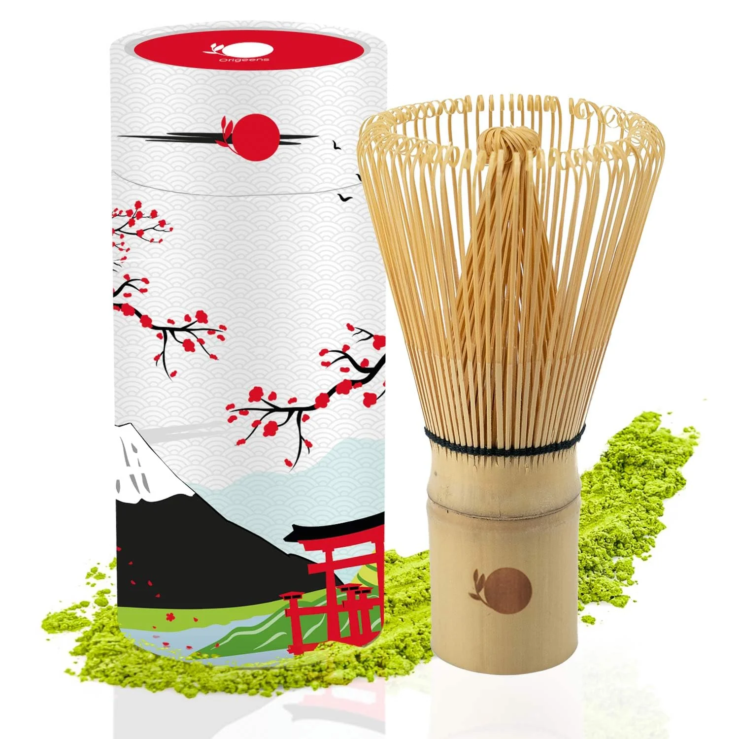 ORIGEENS MATCHA BESEN AUS BAMBUS 100 BORSTEN - Traditioneller Chasen Matchabesen für die japanische