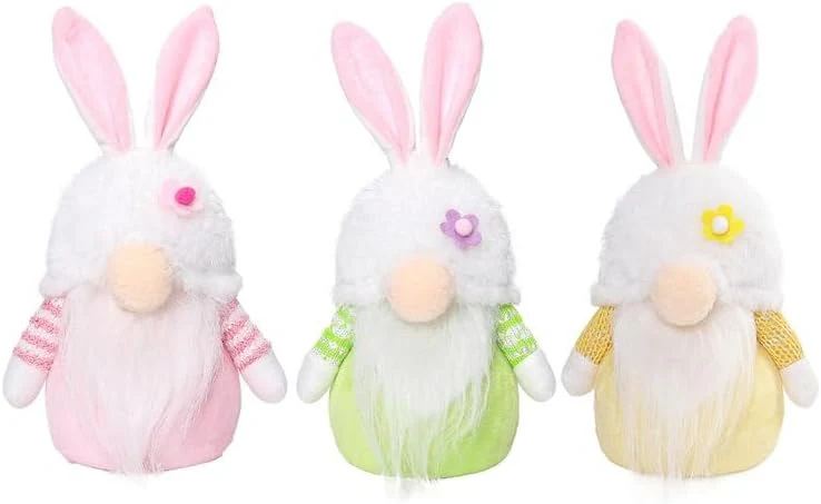 Osterdeko Beleuchtet Wichtel Figuren, 2 Stück Ostern Deko Hasen Wichtel Deko mit LED Licht, LED Oste - Image 5