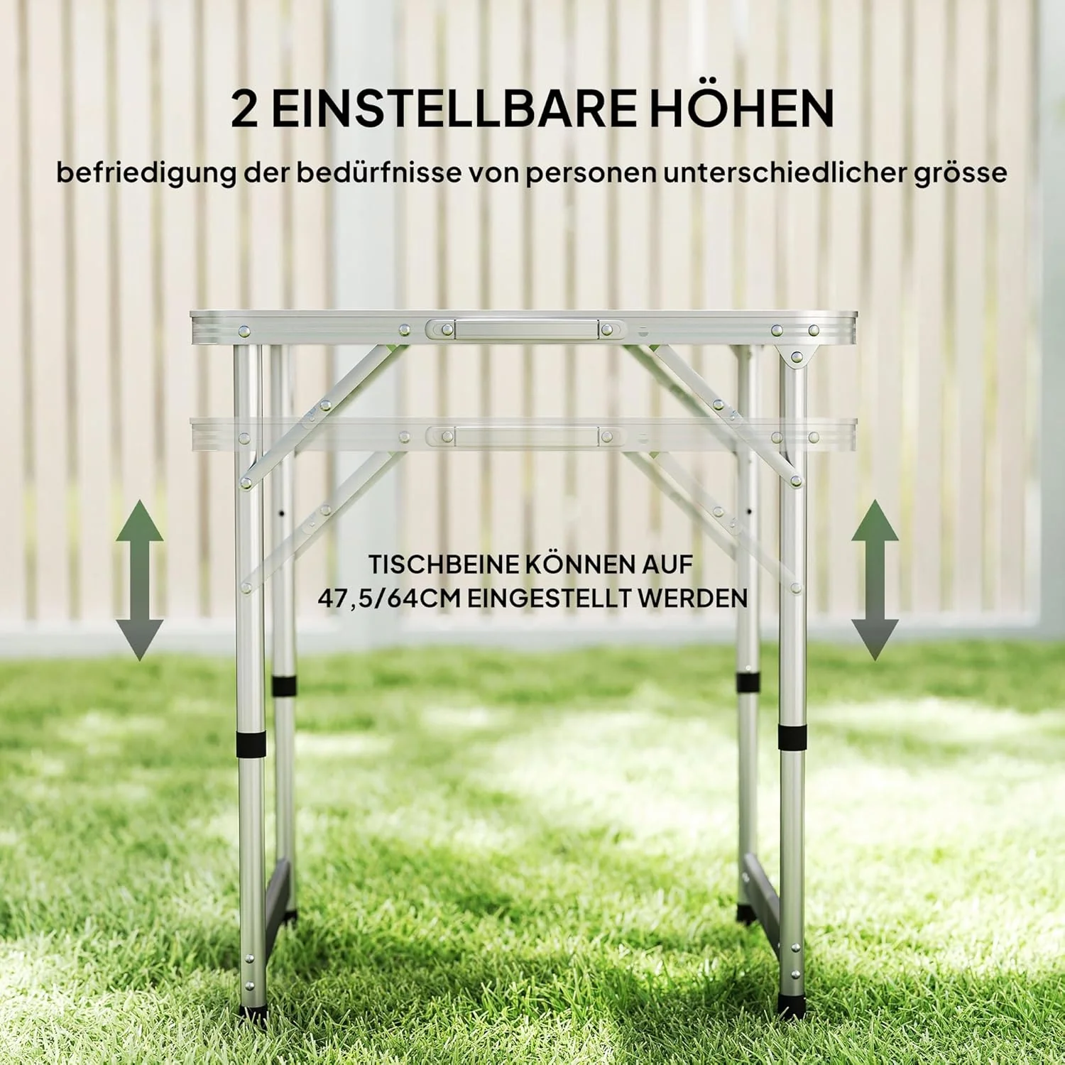 Outsunny Campingtisch Klapptisch Universaltisch Koffertisch Gartentisch Falttisch höhenverstellbar A - Image 6