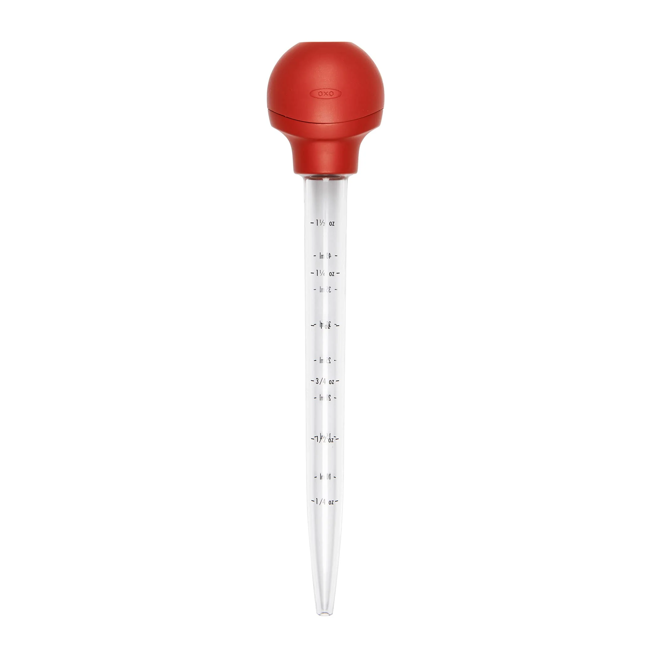 OXO Good Grips Bratensaftspritze mit Reinigungsbürste, Kunststoff, Silikon, Rot, Rot