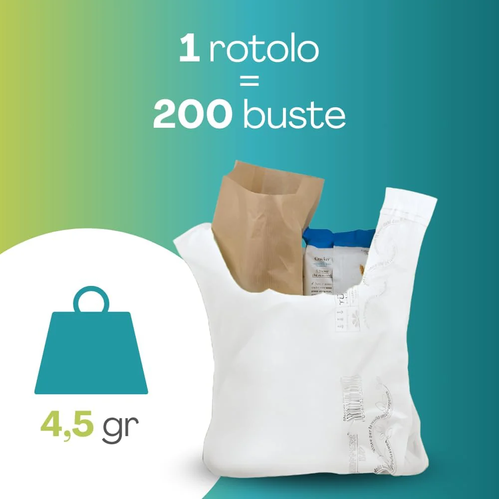 Palucart® Biologisch abbaubare Hemdchentragetaschen auf Rolle aus Mater-Bi Knotenbeutel entsprechend - Image 2