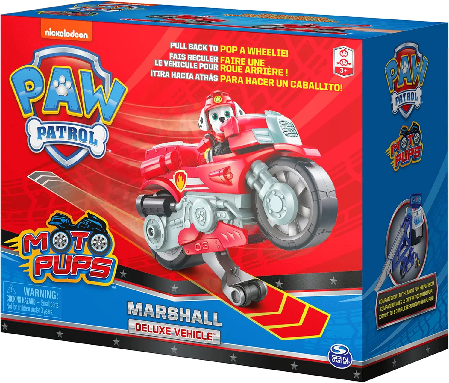 Paw Patrol Moto Pups - Marshall - Rückzugmotor - Wheelie-Funktion - Spielzeugfahrzeug - Image 7