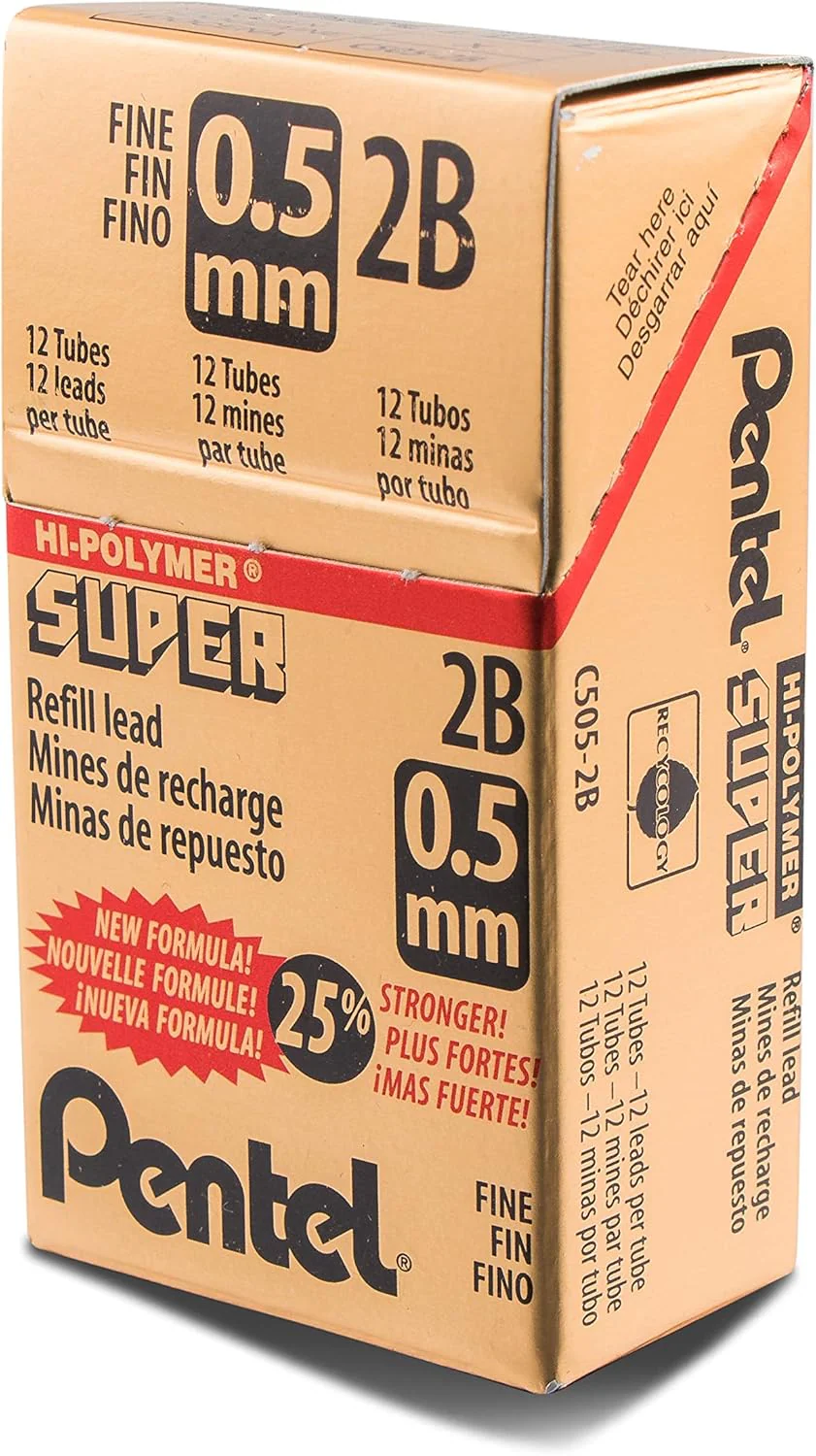 Pentel C505-2B - 2B Refill Leads 0.5mm C505-2B - (PK12) - Image 3