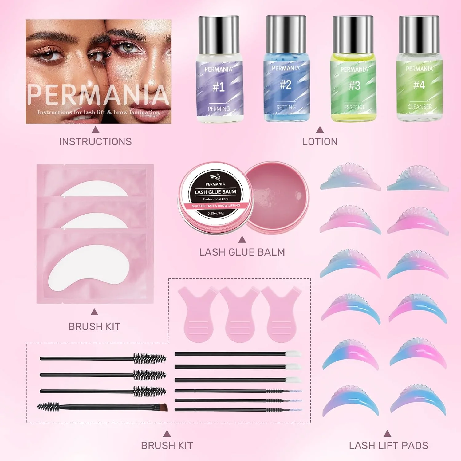 PERMANIA Wimpernlifting & Augenbrauen Lifting Set – Lash Lift Kit für Zuhause & Salon, DIY Lash Lift - Image 8