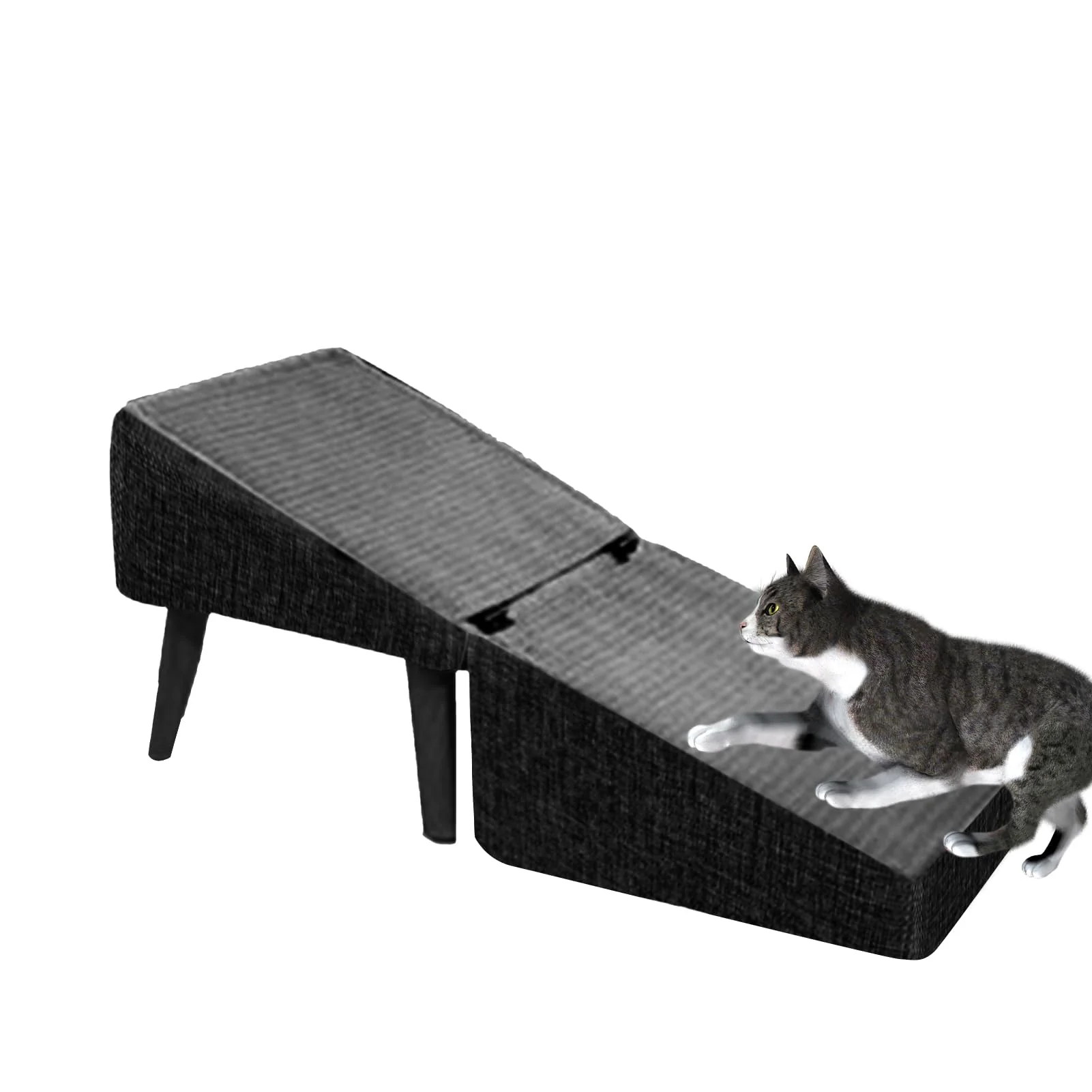 Pet 2-in-1 Hundetreppe für Bett, verstellbare Schaumstofframpe Sofa, wasserabweisende Treppe, Couch,