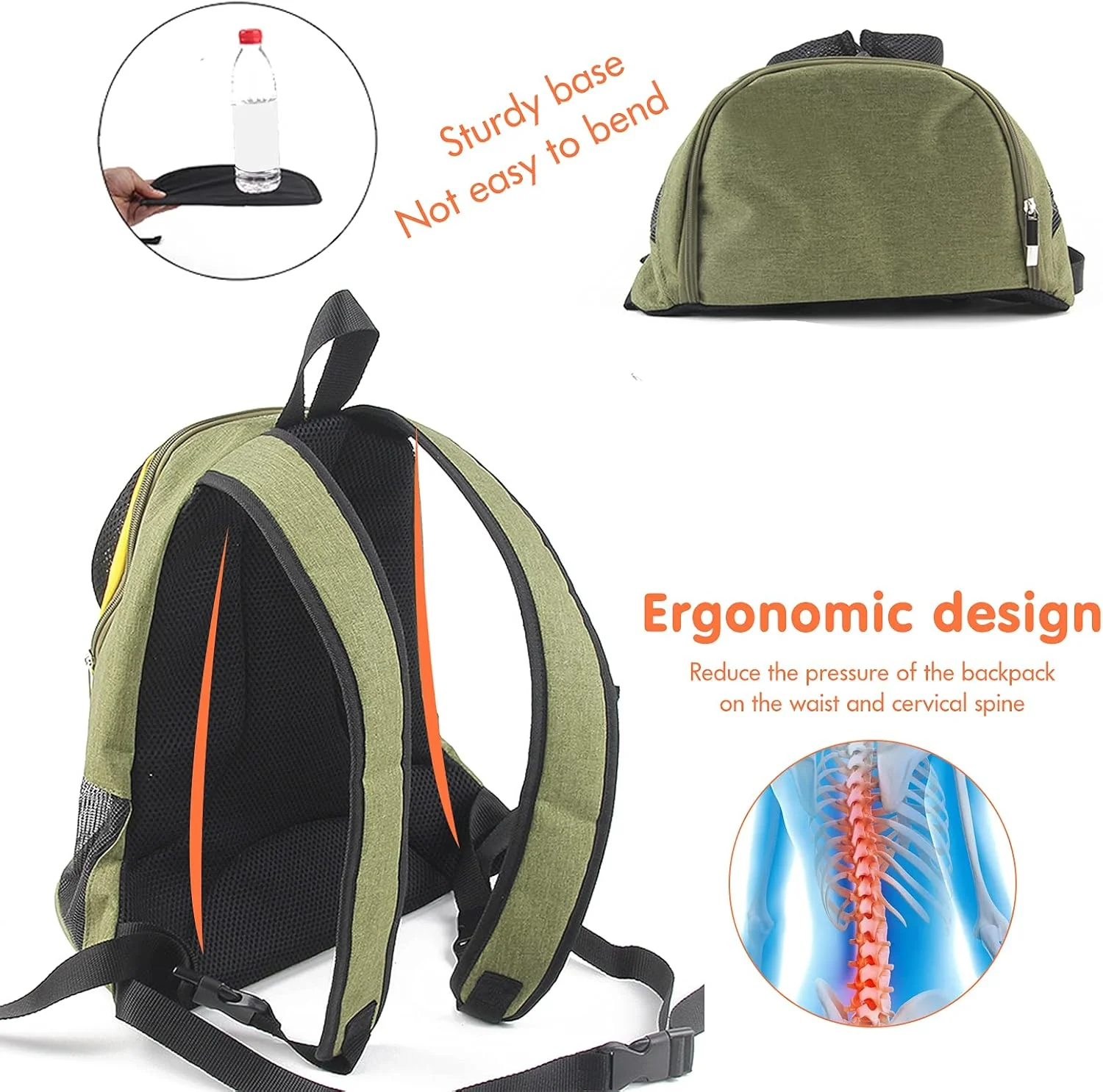 PETCUTE Hunderucksack für mittelgrosse kleine Hunde,Verstellbare Katzenrucksack mit Kopf-Out und Aus - Image 6