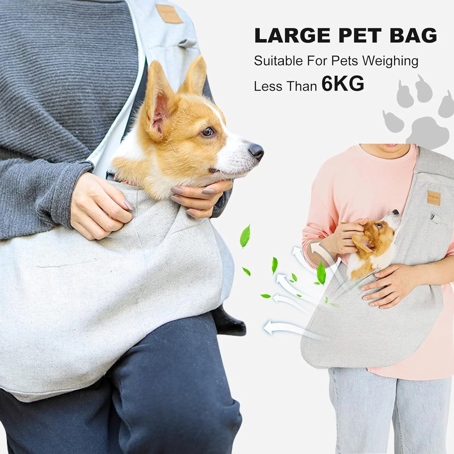 PETCUTE Hundetasche für Kleine Hunde bis 6 kg,Freihändig, Atmungsaktiv,Hundetragetasche mit Tasche,S - Image 3