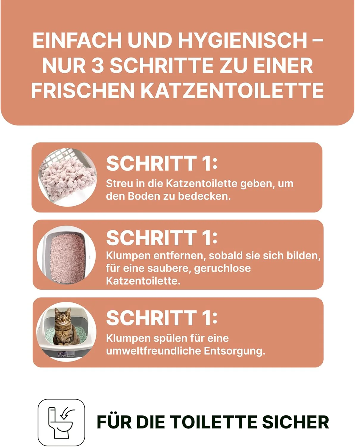 Pfirsich & Tofu Katzenstreu | Antibakterielle, spülbare und Geruchshemmende | Katzenstreu staubfrei - Image 5