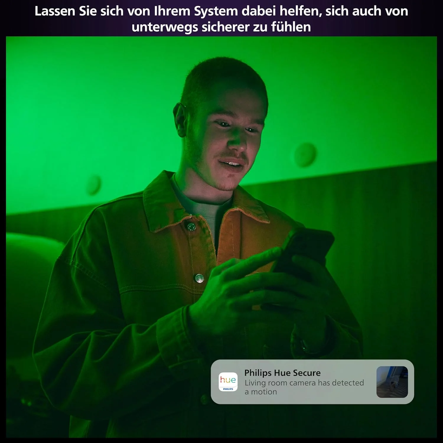 Philips Hue Secure kabelgebundene Smart Home Überwachungskamera mit Standfuss, Full HD Video, für dr - Image 6